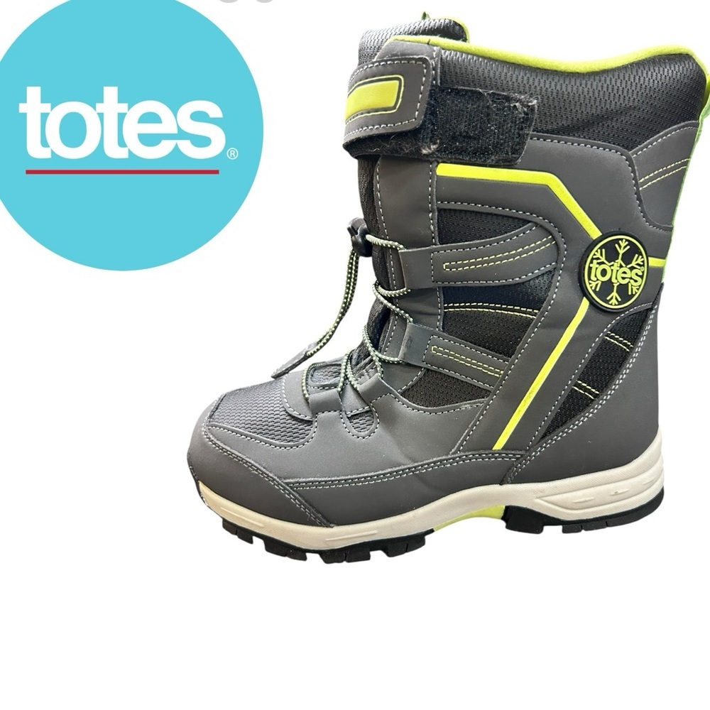 Totes Snow Boots | Women’s Size 8 | Black & Neon Gree - Picture 1 of 10